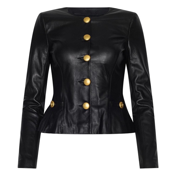 L’agence Mariella Leather Jacket $1695 New with tag - Picture 3 of 7